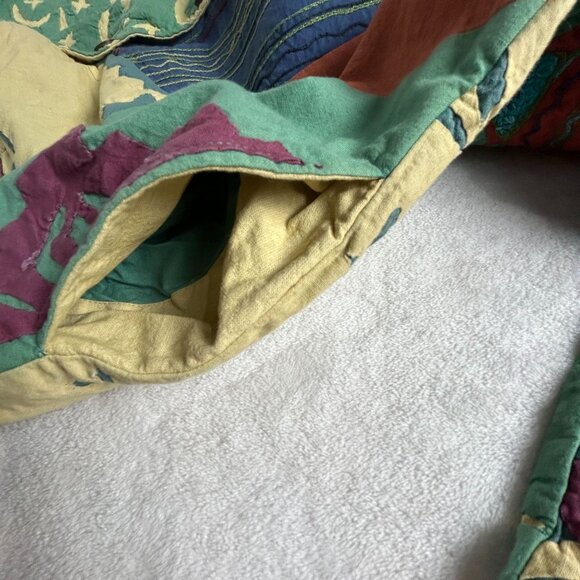 Vintage Silver Stream Patchwork Jacket One Size Cotton Bohemian Art To Wear - Picture 6 of 12